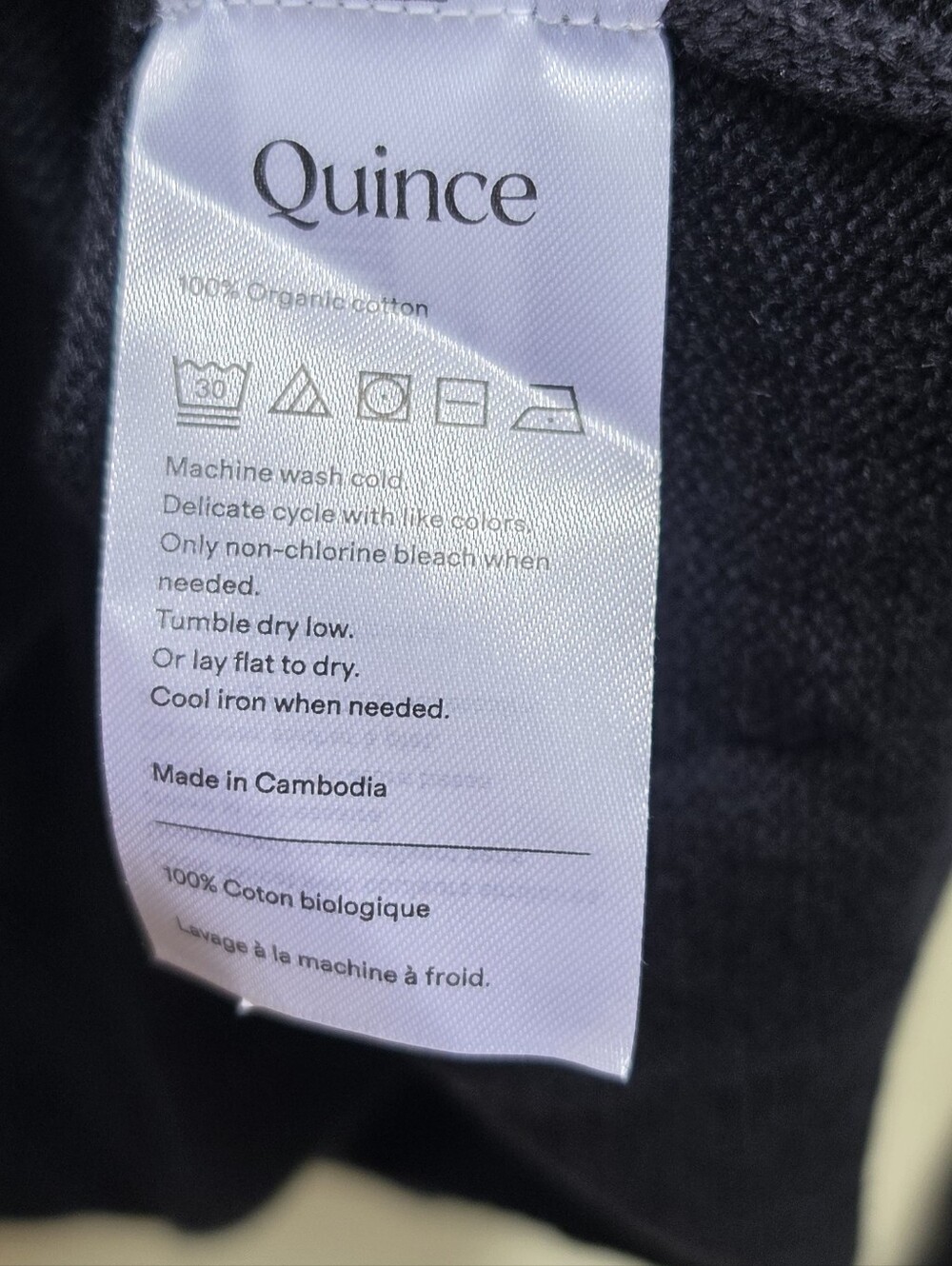 Quince NEW Organic Cotton Mock Neck XL Sweater Oversized Pullover Black Minimal - Picture 12 of 14